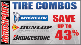 Save up to 43% on tire combos at Motosport